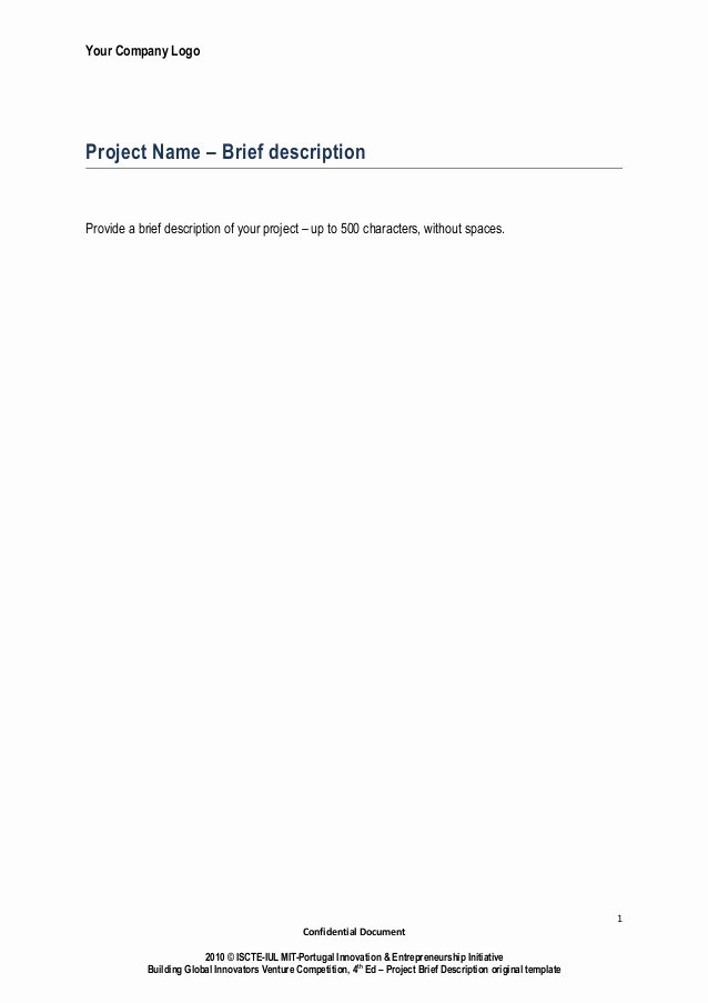 Policy Brief Template Download Inspirational Project Brief Description Template