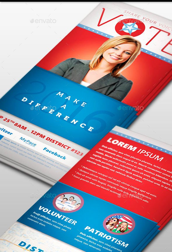 Political Palm Card Template Beautiful Political and Voting Flyer Templates