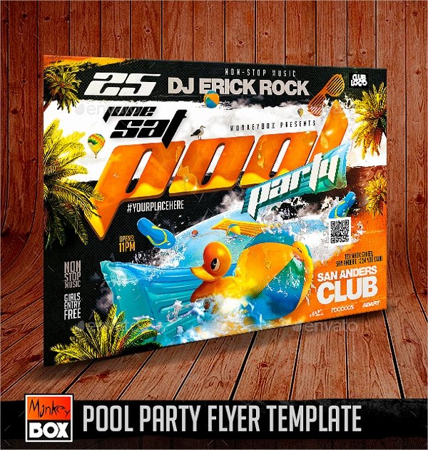 Pool Party Flyer Templates Awesome 23 Pool Party Flyers Free Psd Word Ai Eps format Download