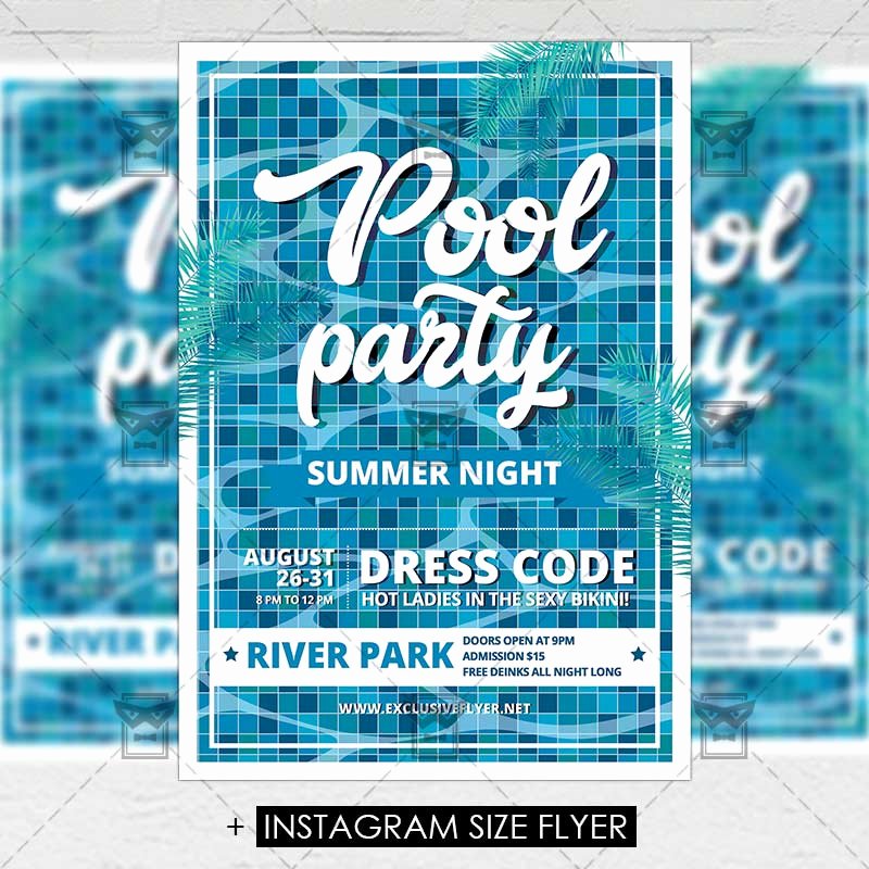 Pool Party Flyer Templates Awesome Pool Party – Premium A5 Flyer Template Exclsiveflyer