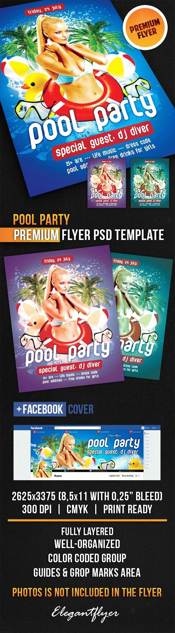 Pool Party Flyer Templates Elegant Pool Party Flyer Template – by Elegantflyer