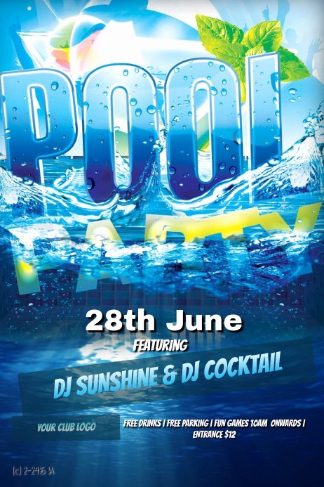 Pool Party Flyer Templates Elegant Pool Party Template