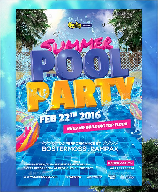 Pool Party Flyer Templates Free Awesome 33 Printable Pool Party Invitations Psd Ai Eps Word