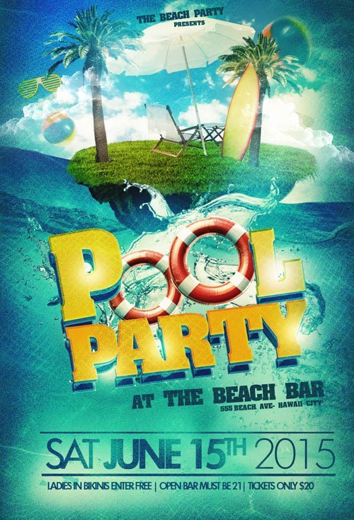 Pool Party Flyer Templates Free Elegant Flyer Template Psd Pool Party Beach Nitrogfx Download Unique Graphics for Creative Designers