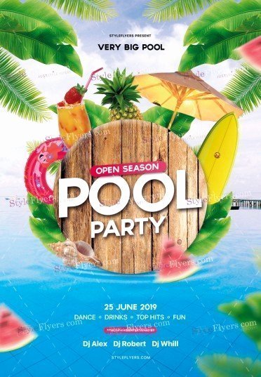 Pool Party Flyer Templates Lovely Pool Party Flyer Psd Template Styleflyers