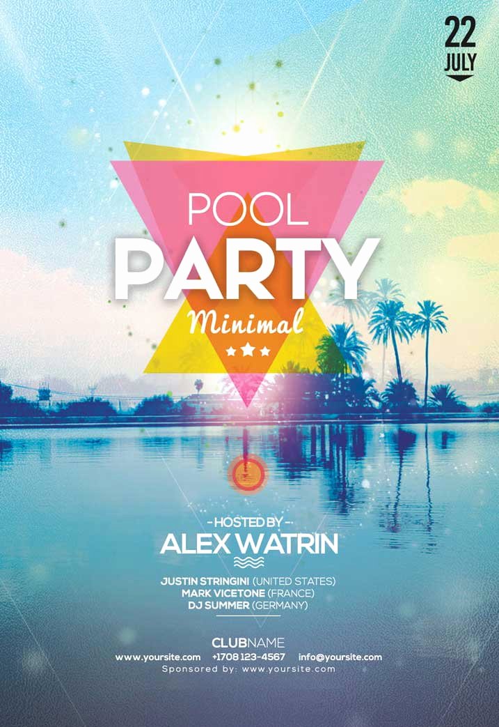Pool Party Flyer Templates Luxury Summer Pool Party Free Flyer Template