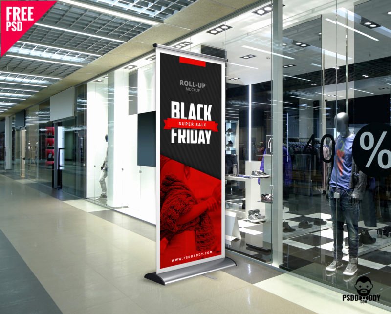 Pop Up Banner Templates New [download] Black Friday Roll Up Banner Mockup Free Psd