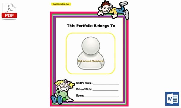 Portfolio Cover Page Template Elegant Portfolio Coverpage Template Available In Word format Aussie Childcare Network