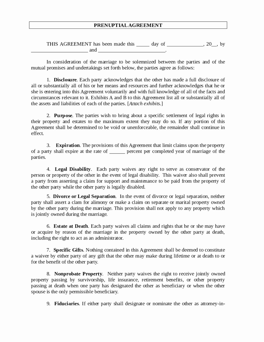 Prenuptial Agreement Sample Pdf Awesome Prenuptial Agreement form Ocr Edit Fill Sign Line