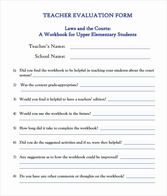 Preschool Teacher Evaluation forms Best Of Preschool Teacher Evaluation Ments