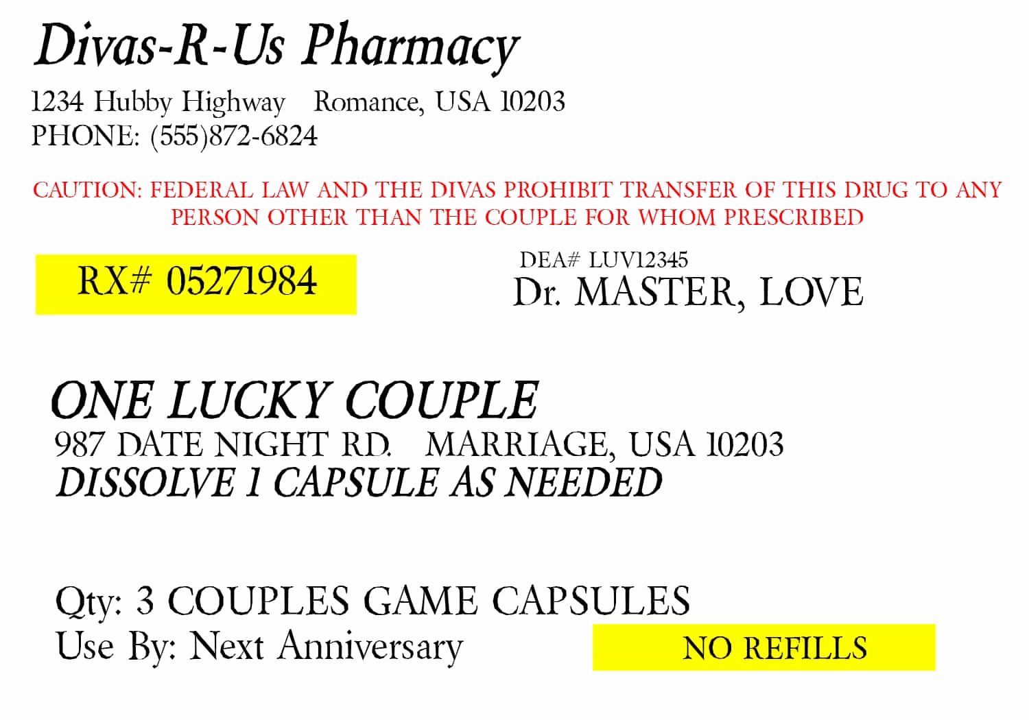 Prescription Bottle Label Template Awesome Prescription for Fun A Free Printable Romance Idea