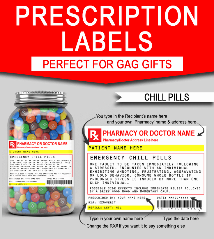 Prescription Bottle Label Template Inspirational Gag Prescription Label Templates