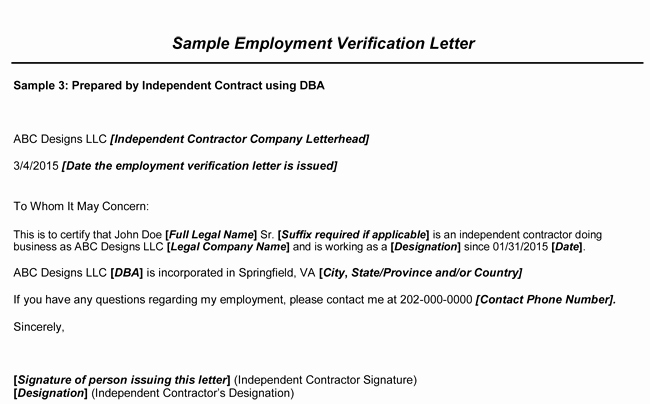 Previous Employment Verification form New Employment Verification Letter 8 Samples to Choose From