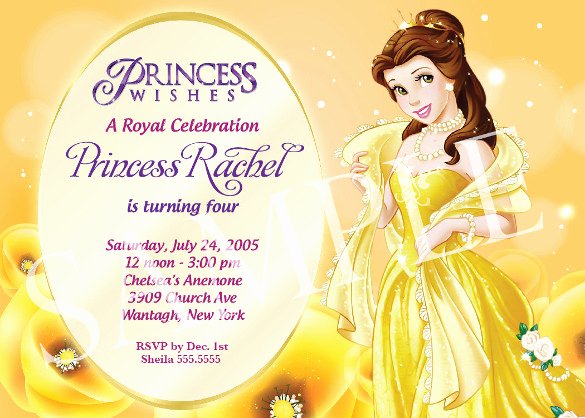 Princess Party Invitation Template Awesome 19 Birthday Invitation Templates – Free Sample Example format Downlaod