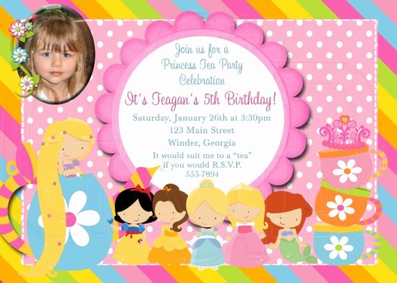 Princess Tea Party Invitations New Tea Party Invitation Birthday Princess Tea Digital File