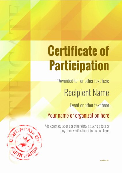 Printable Certificates Of Participation Unique Participation Certificate Templates Free Printable Add Badges &amp; Medals