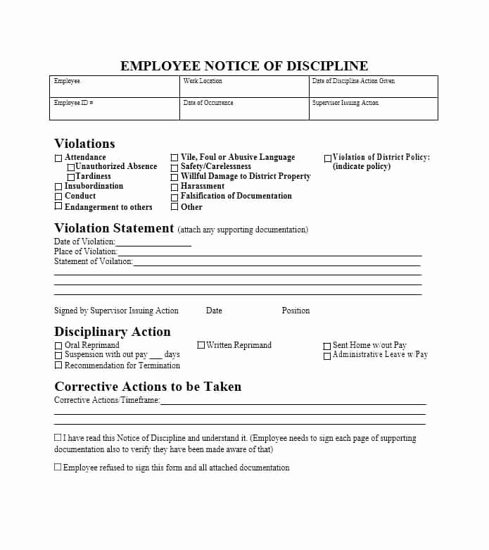 Printable Employee Warning form New Employee Warning Notice Download 56 Free Templates &amp; forms