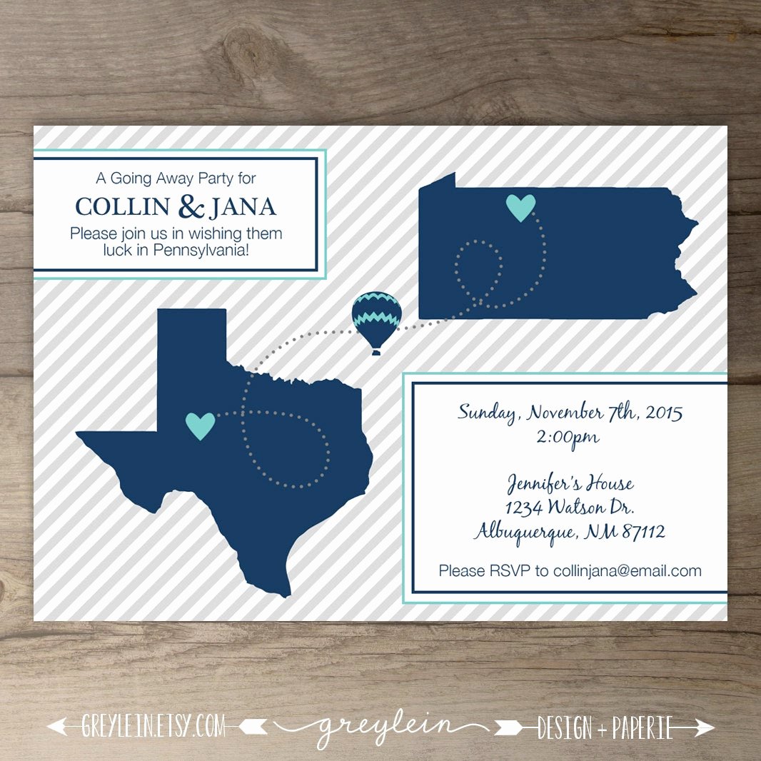 Printable Going Away Card Fresh Going Away Party Invitations Invites Moving by Greylein
