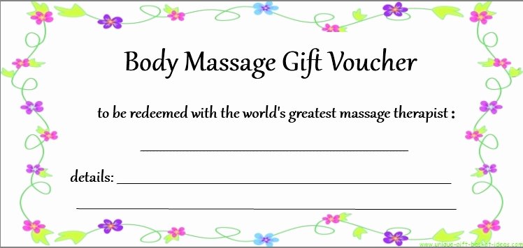 Printable Massage Gift Certificates New Valentine Gift Ideas