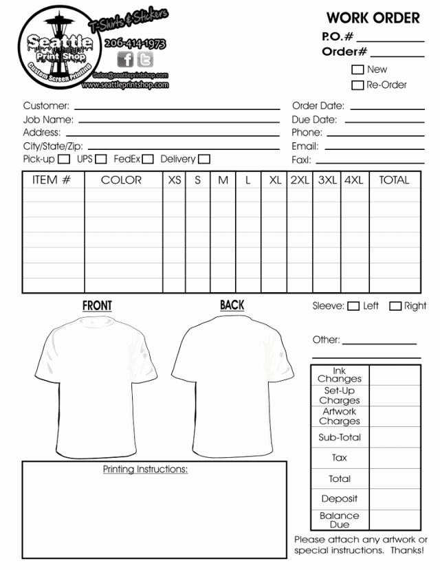 Printable T Shirt order form Unique Printable T Shirt order forms Templates