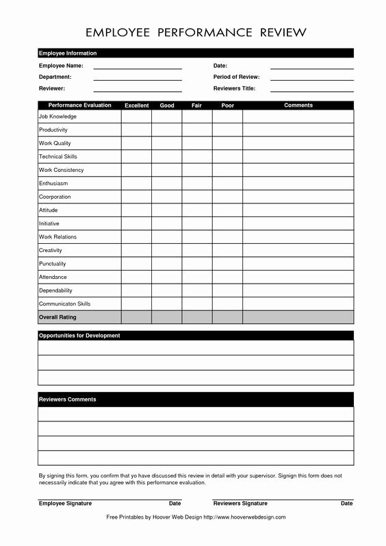 Printable Teacher Evaluation form Awesome Free Employee Performance Evaluation form Template Employee Support Pinterest