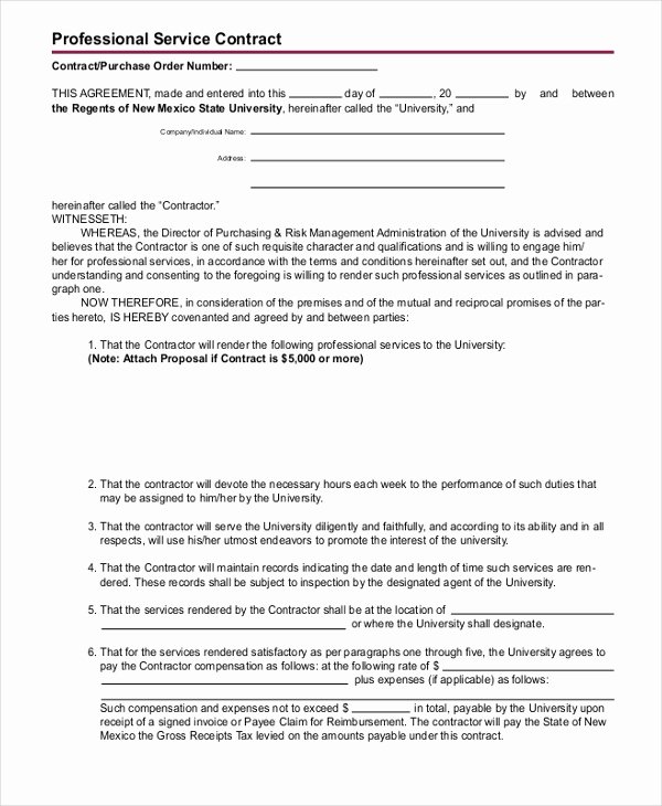 Professional Services Agreement Template New Contract Template 13 Free Word Pdf Document Downloads