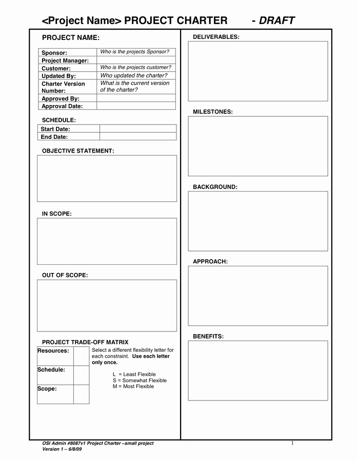 Project Charter Example Pdf Elegant Project Charter Template In Word and Pdf formats