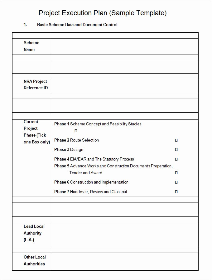 Project Execution Plan Template New 8 Project Execution Plan Template Doc Pdf Excel