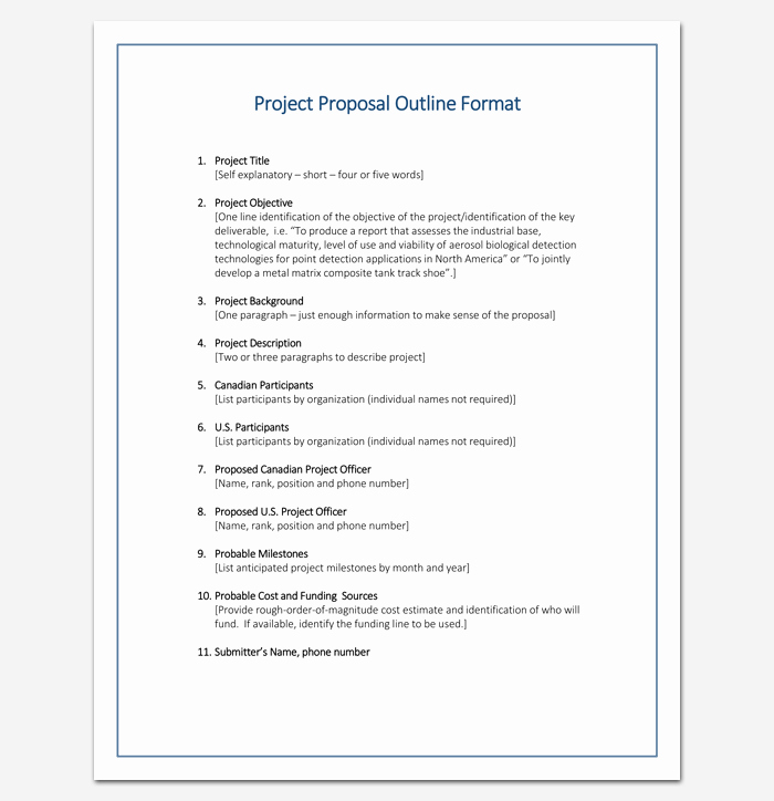 Project Outline Template Word Best Of Proposal Outline Template 6 Samples Examples format