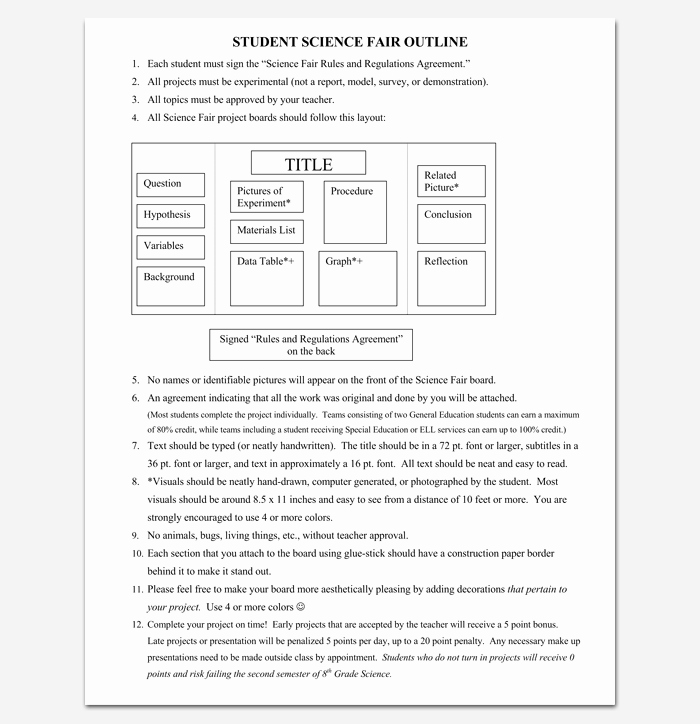 Project Outline Template Word New Science Fair Project Outline Template
