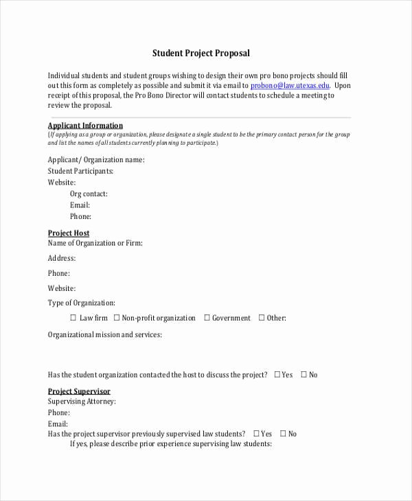 Project Proposal format for Student Beautiful 82 Project Proposal Samples