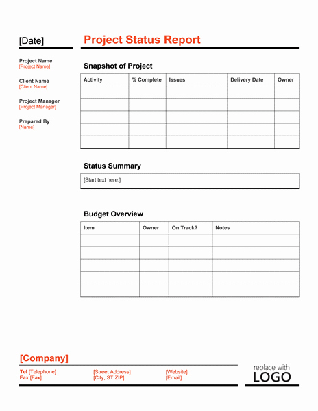 Project Report Template Word Luxury Project Status Report Template Word Templates
