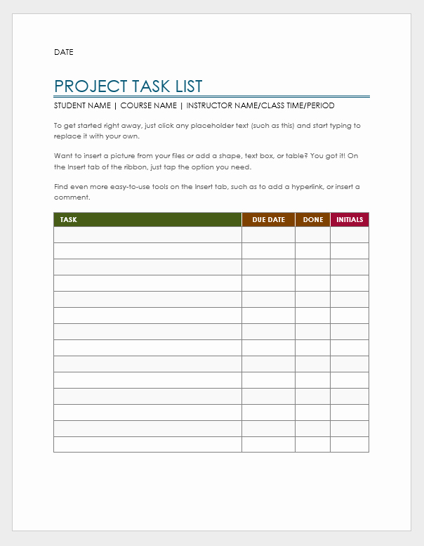 Project Task List Template Awesome 20 Templates Project Task List Template Excel to Increase Your Team Productivity Template Hq