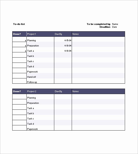 Project Task List Template Luxury Project Task List Template 10 Free Word Excel Pdf format Download