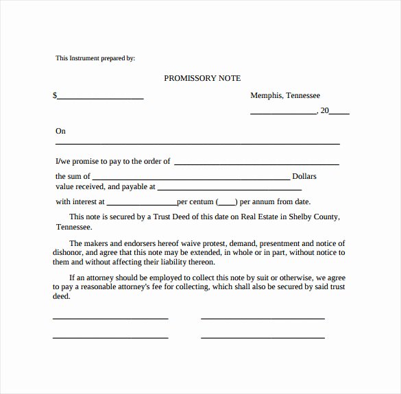 Promissory Note Template Texas Inspirational Free Promissory Note Template