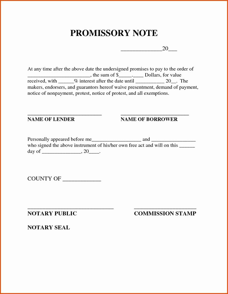 Promissory Note Template Texas New Promissory Note Templates