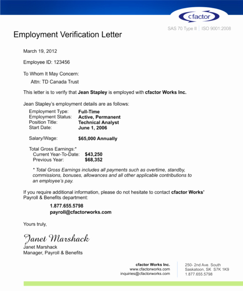 Proof Of Child Care Letter Beautiful Cfactor Employment Verification Service Driving New Efficiencies In Human Resources Administration