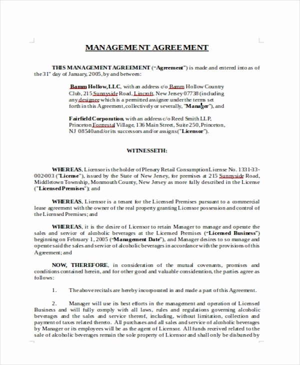 Property Management Agreement Pdf New 16 Management Agreement Templates Word Pdf Apple Pages Google Docs