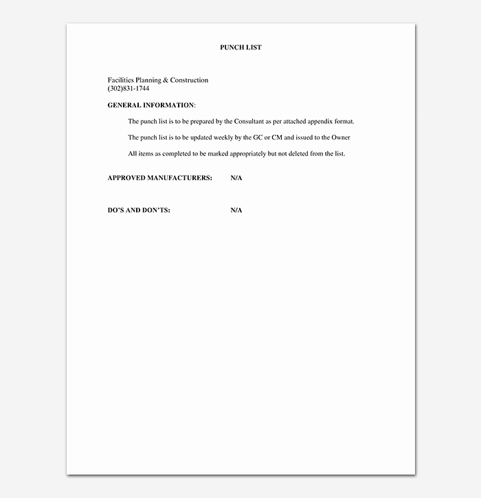 Punch List Template Excel Fresh Punch List Template 14 Word Excel Pdf format