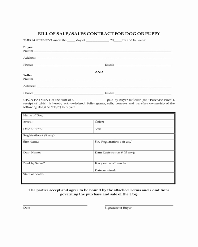 Puppy Bill Of Sale Unique 2019 Dog Bill Of Sale form Fillable Printable Pdf &amp; forms