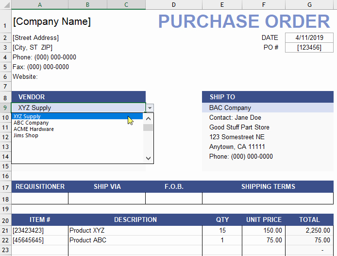 Purchase order Tracking Excel Fresh Purchase order Template