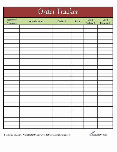 Purchase order Tracking Excel Spreadsheet Elegant Printable order Tracker Excel Xls A5 Planner forms