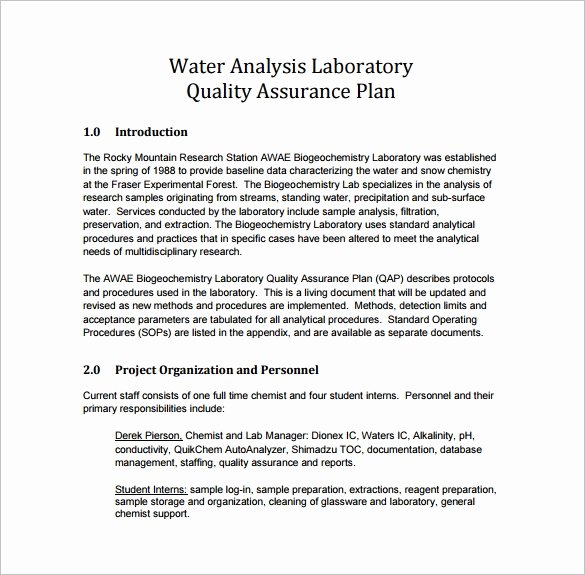 Quality assurance Plans Template Fresh 16 Quality assurance Plan Templates Word Pdf Google Docs