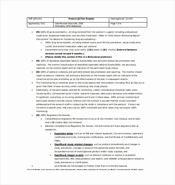 Quality assurance Reports Examples New 16 Quality assurance Plan Templates Word Pdf Google