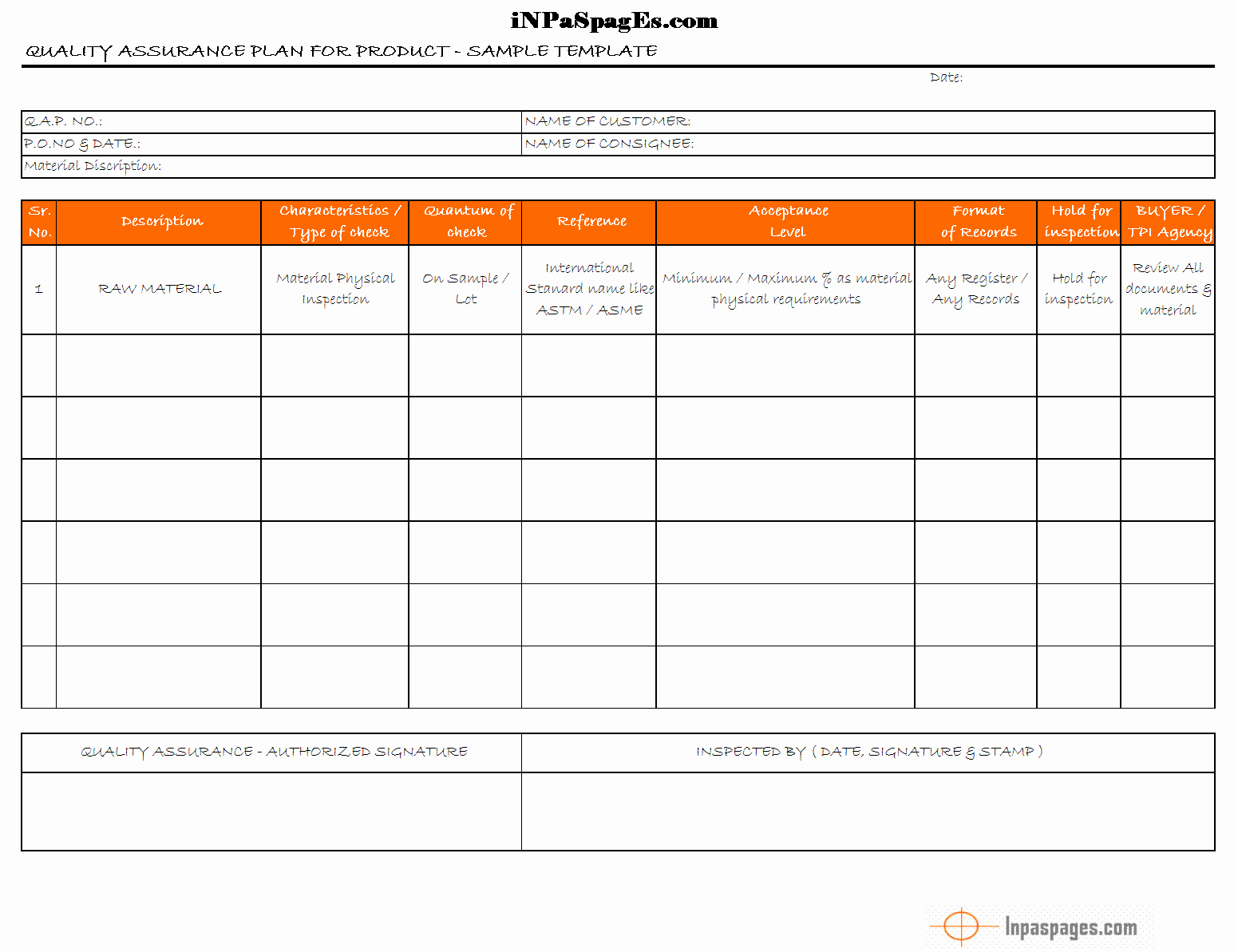 Quality assurance Reports Template Lovely Quality assurance Plan Qap
