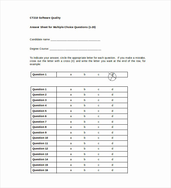 Question and Answer Template Awesome 11 Printable Answer Sheet Templates Samples &amp; Examples
