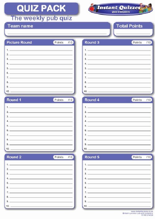 Questions and Answers Template Fresh Free Plete Quiz Packs