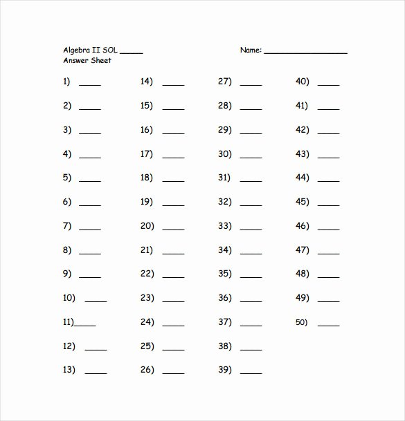 Questions and Answers Template Lovely 11 Printable Answer Sheet Templates Samples &amp; Examples