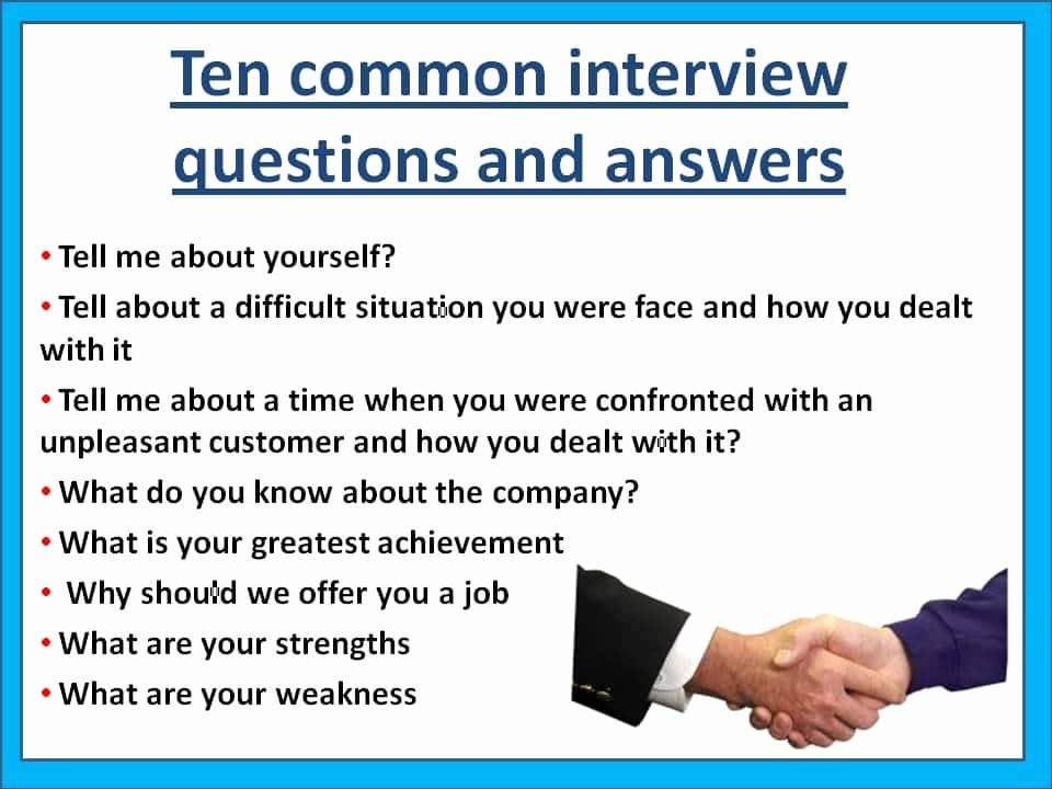Questions and Answers Template Unique 10 Of the Most Mon Interview Questions asie Personnel