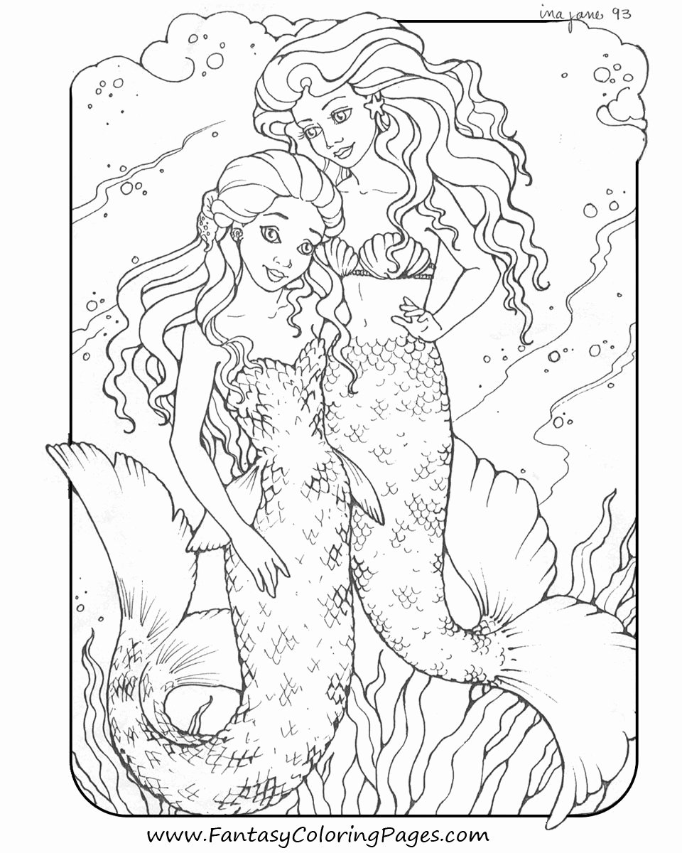 Realistic Mermaid Coloring Pages Inspirational Free Mermaid Coloring Pages Adella and Lorielli 960×1200 Coloring Pages